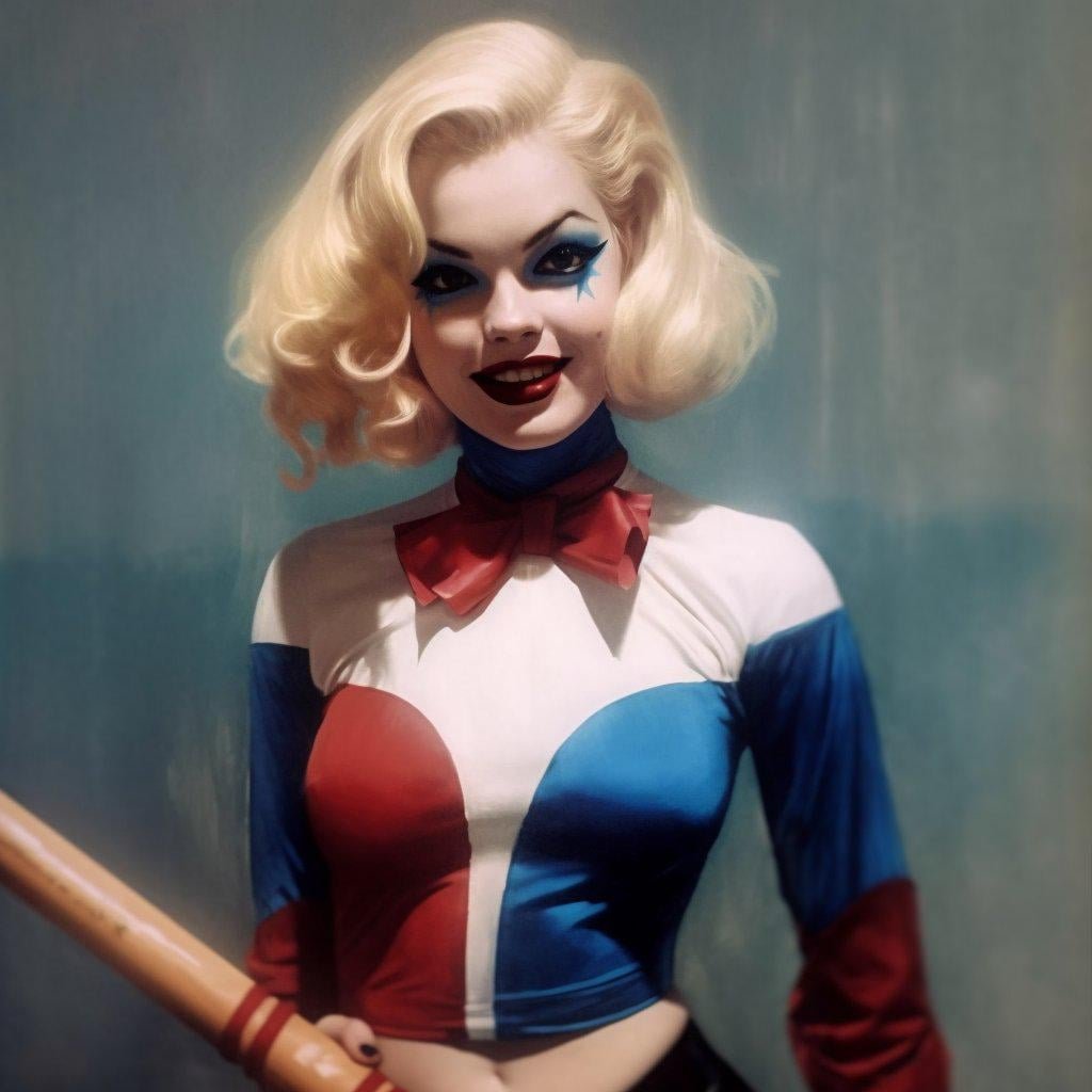 MARYLIN MONROE transforms into HARLEY QUINN