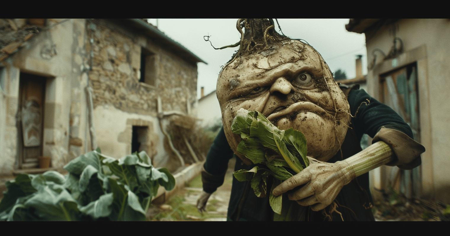 Gregor sells head-vegetables at the market