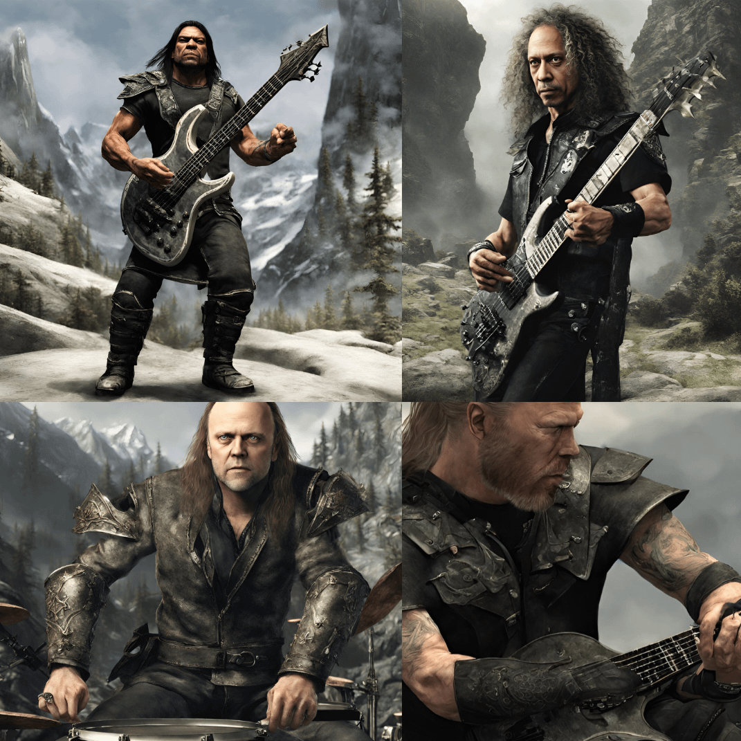 Metallica members as Skyrim characters