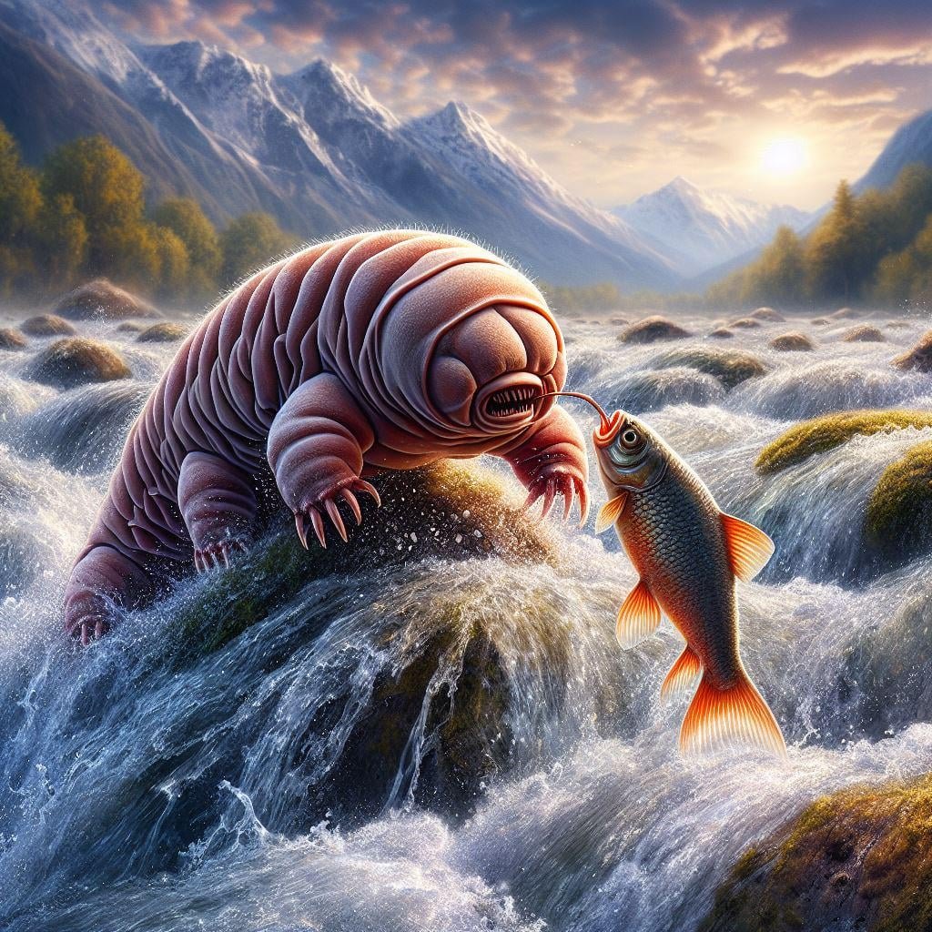 Tardigrade catches salmon