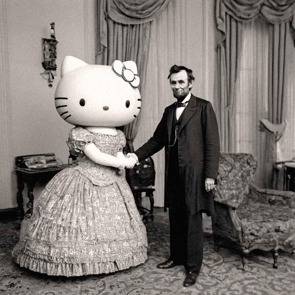 Lincoln meets Hello Kitty to discuss security