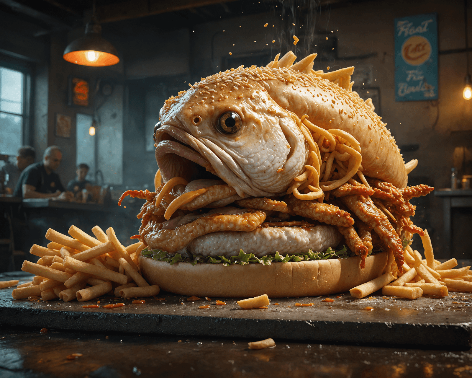 Burger with fish