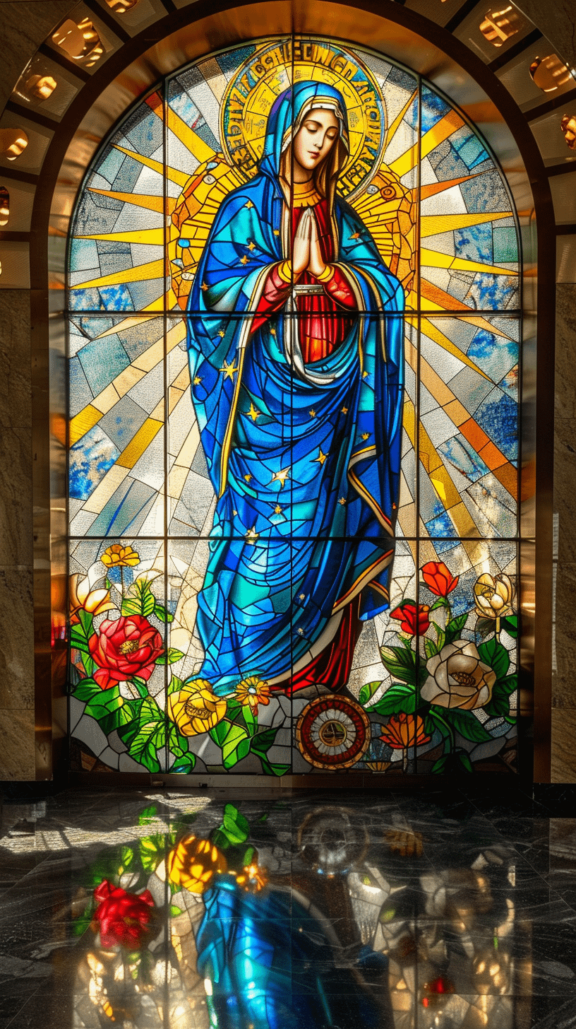 Blessed Virgin Stained Glass Art