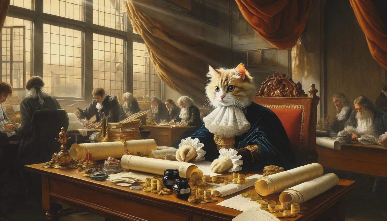 Cat trades stocks like Peter Rubens